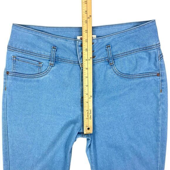 Quarry Core Skinny Ankle Jeans Women 12 Blue Light Wash Push-Up Hi Waisted Chic - Picture 12 of 16